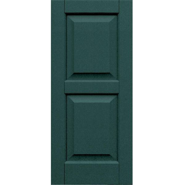 Winworks Wood Composite 15 in. x 34 in. Raised Panel Shutters Pair #633 Forest Green
