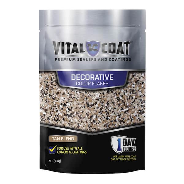 VITAL COAT 2 lbs. 1/4 in. Concrete Sealer Decorative Vinyl Color Chips Tan Blend