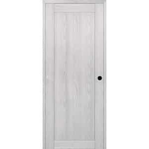 1-Panel Shaker 30 in. W. x 80 in. Left Hand Active Ribeira Ash Wood DIY-Friendly Single Prehung Interior Door