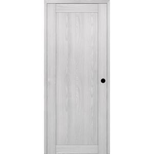 1 Panel Shaker 28 in. x 96 in. Left Hand Active Ribeira Ash Wood DIY-Friendly Single Prehung Interior Door