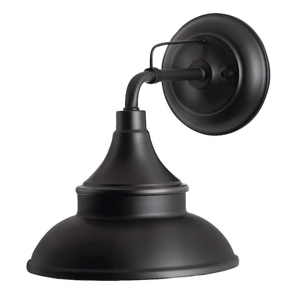 Wetherby 11 in. Black Outdoor Hardwired Wall Sconce with No Bulbs Included