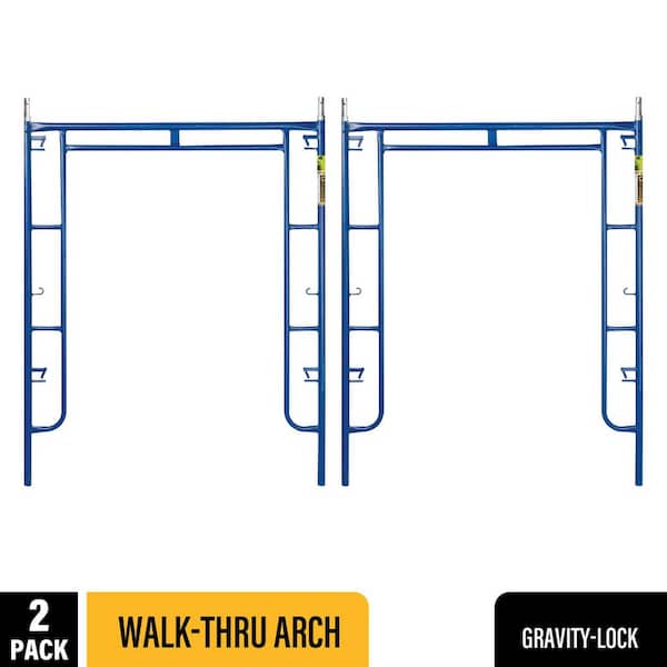 Saferstack Series 76 in. x 60 in. Blue Mason Walk-Through Arch Scaffold Frame, (2-Pack)