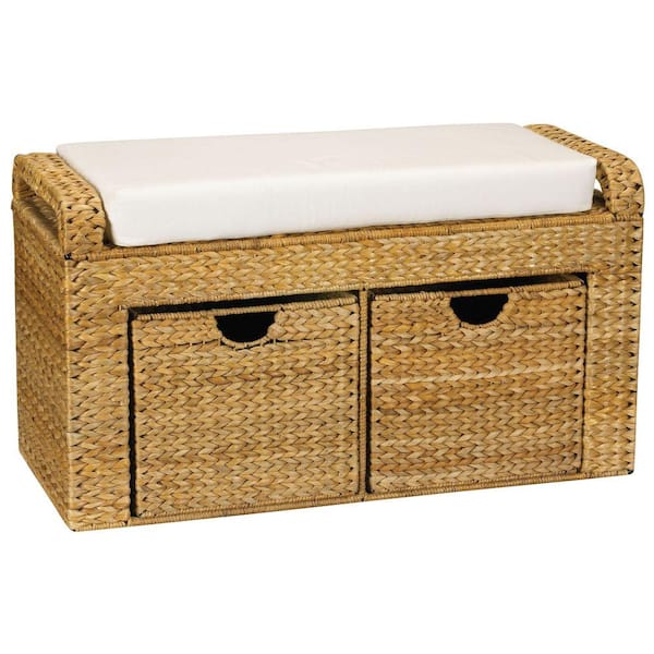 Household Essentials Brown and Tan Storage Bench