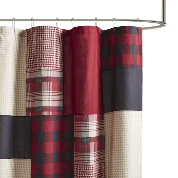 Sunset 72 in. Red 100% Cotton Shower Curtain