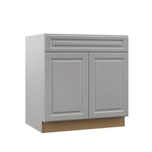 Designer Series Elgin Assembled 33x34.5x23.75 in. Base Kitchen Cabinet in Heron Gray