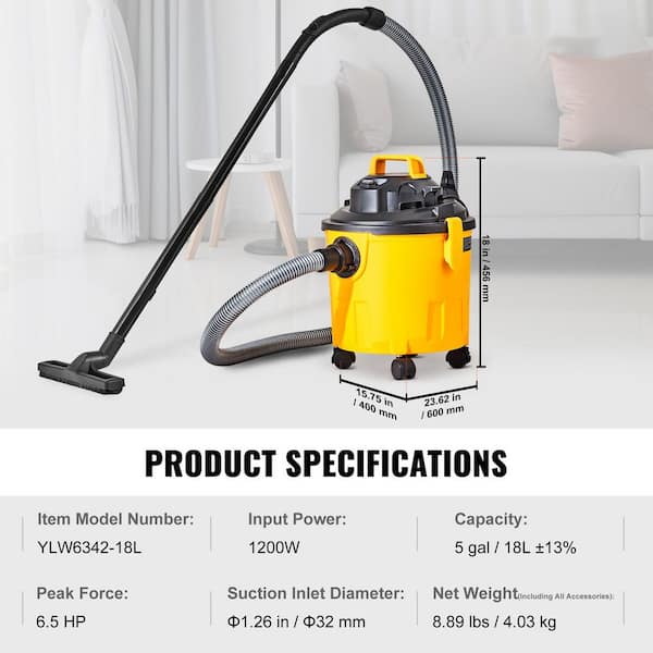 5L 5L SKYSHALO Shop Vacuum Wet And Dry, 5 Gal. 6 Peak HP Wet/Dry