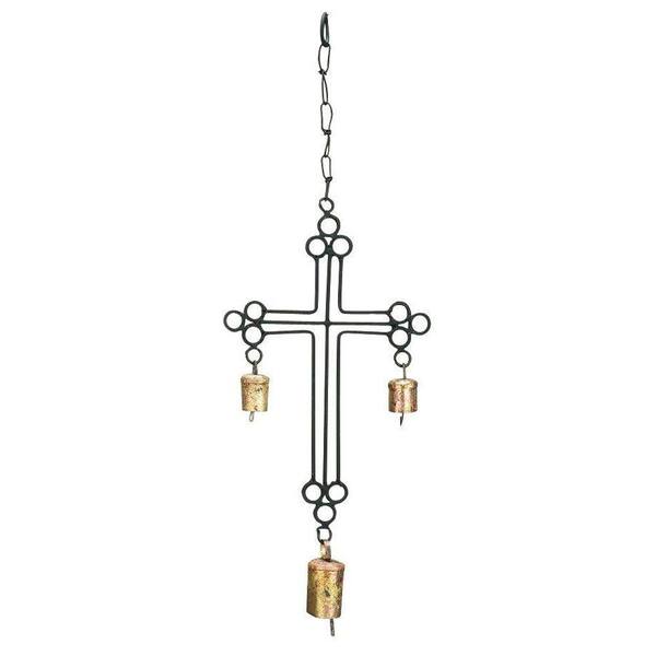 ORE International 20 in. H Metal Cross Wind Chime