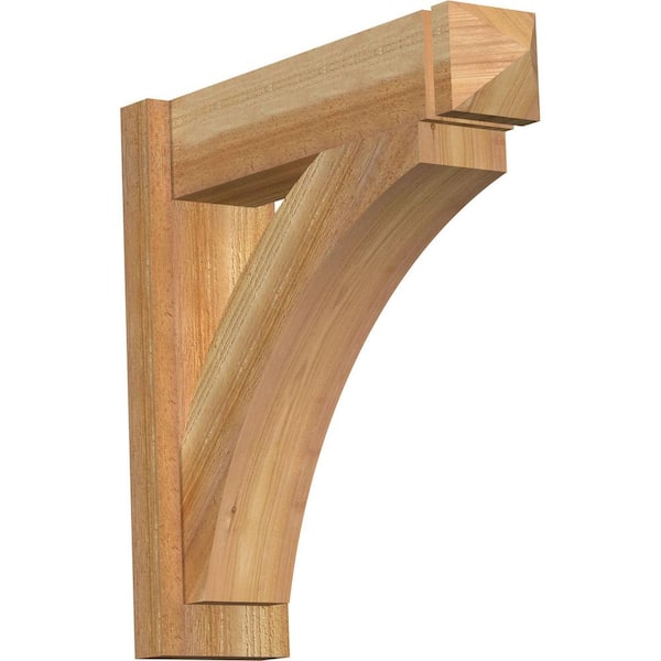 Ekena Millwork 6 in. x 22 in. x 22 in. Western Red Cedar Thorton Arts and Crafts Rough Sawn Outlooker