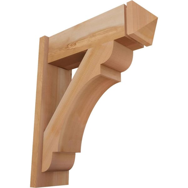 Ekena Millwork 8 in. x 28 in. x 24 in. Olympic Arts and Crafts Smooth Western Red Cedar Outlooker