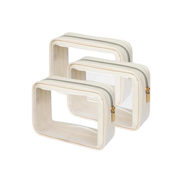 Color-Edged Clear Travel Toiletry Bag, TSA Approved for Hassle-Free Airport Security, Transparent PVC Material