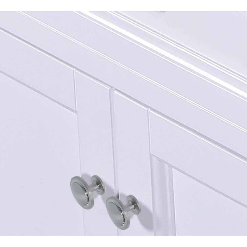 30" White Solid Wood Bathroom Vanity with Carrara Marble Top