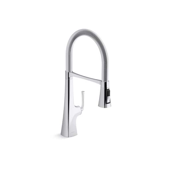 KOHLER Graze Semi-Professional Single Handle Pull Down Sprayer Kitchen Faucet in Vibrant French Gold
