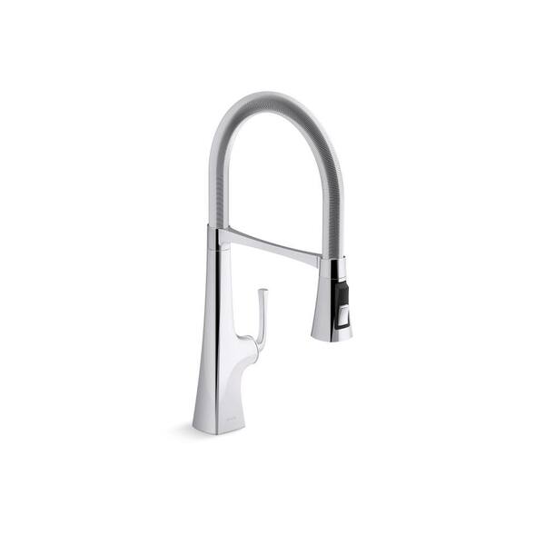 KOHLER Graze Semi-Professional Single Handle Pull Down Sprayer Kitchen ...