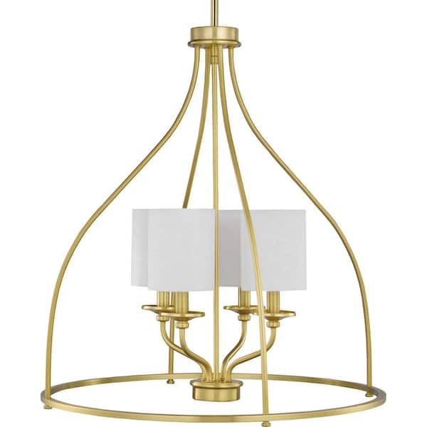 Progress Lighting Bonita 4-Light Satin Brass Foyer Chandelier