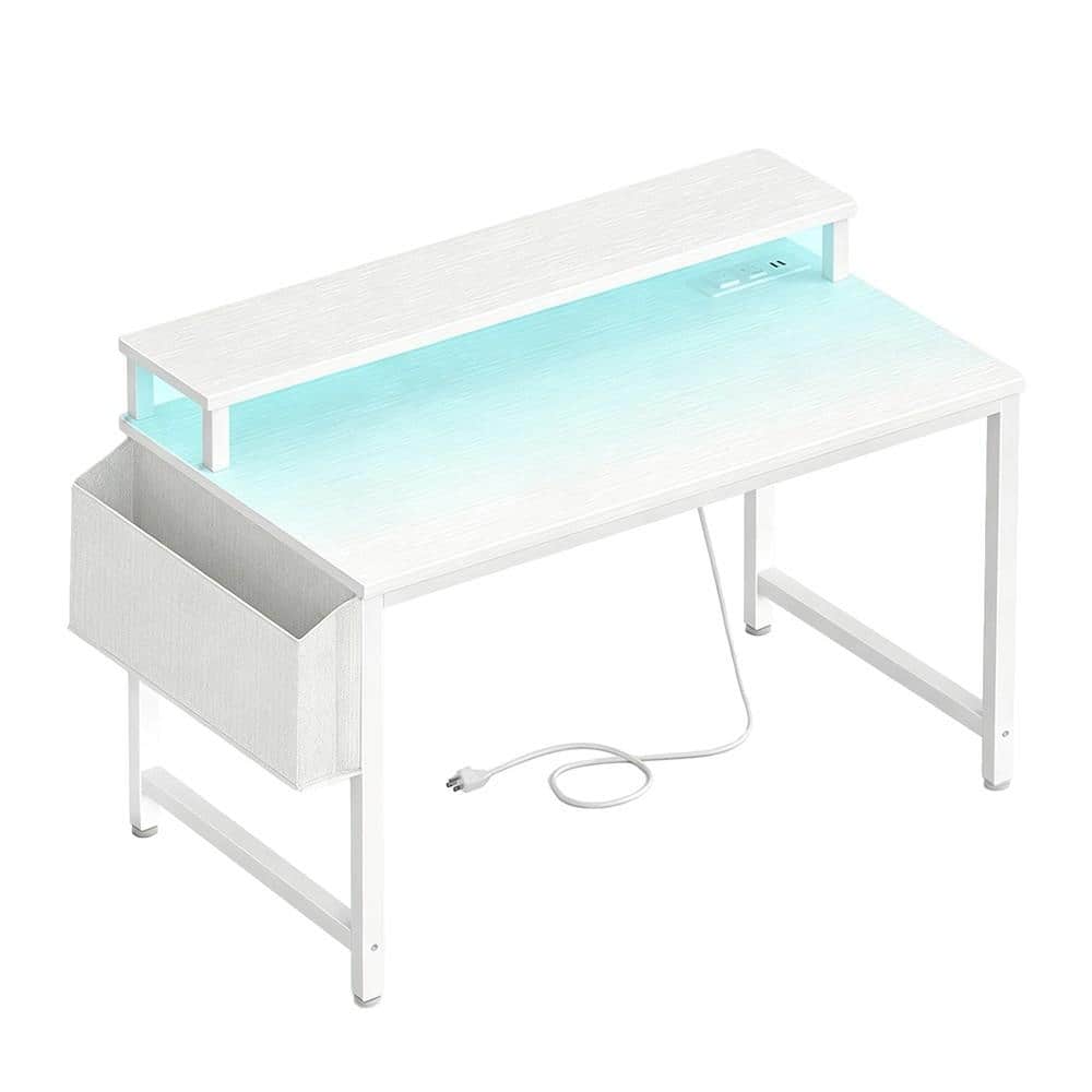 31.5 in. W White Metal Gaming Computer Desk with LED Light price history on PriceWatchPro