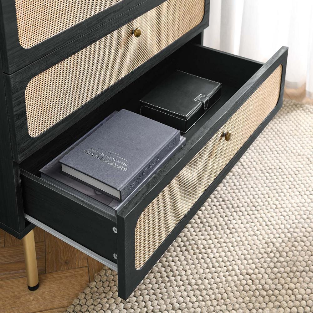 Chaucer Black 32" Vertical 3-Drawer Chest with Levelers