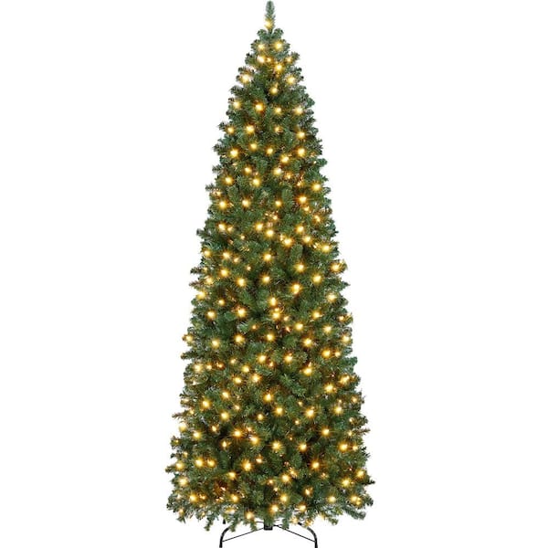 Pre-lit Pencil Artificial Christmas Tree with Incandescent Warm White Lights