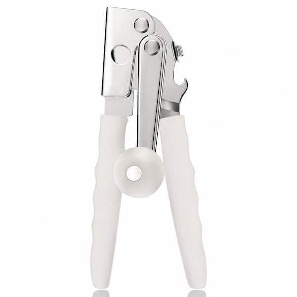 Steel Handheld Can Opener Manual Heavy Duty Extra-long Soft Grip Handles Magnetic Lid Lifter Large Crank 1 Piece