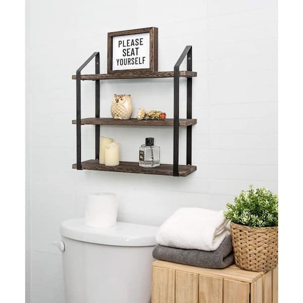 Teamson Kids 17 in. W x 5 in. D Decorative Wall Shelf, Brown