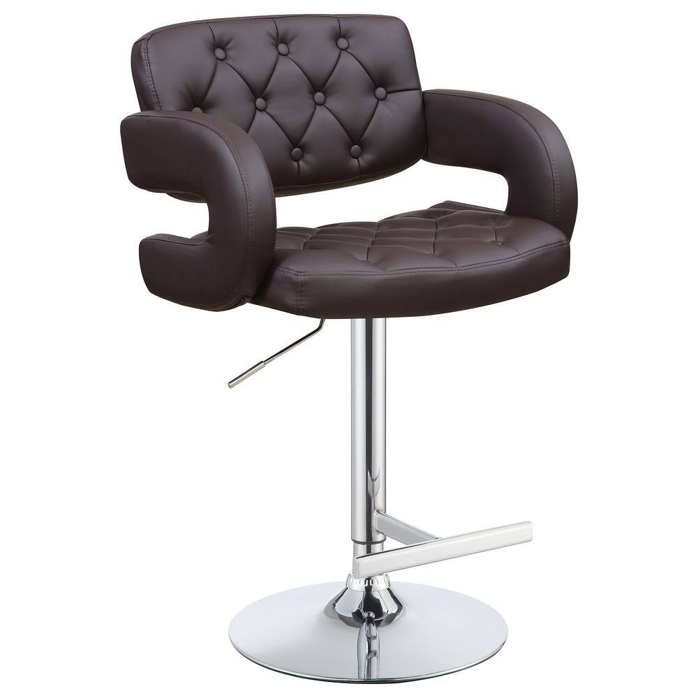 Brandi Contemporary Adjustable Brown Leatherette Bar Stool