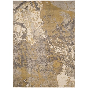 Monaco Ivory/Gray 8 ft. x 11 ft. Solid Area Rug