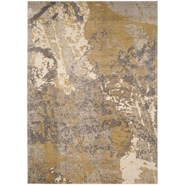 SAFAVIEH Monaco Ivory/Gray 9 ft. x 12 ft. Solid Area Rug