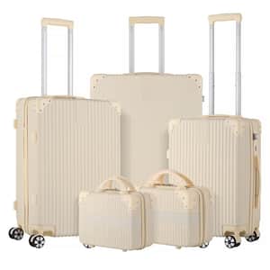 Myrtle Springs Nested Hardside Luggage Set in Desert Khaki, 5 Piece - TSA Compliant