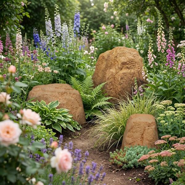 Sunnydaze 3-Piece Faux Landscape Rock Set - Sand DG-244-COMBO