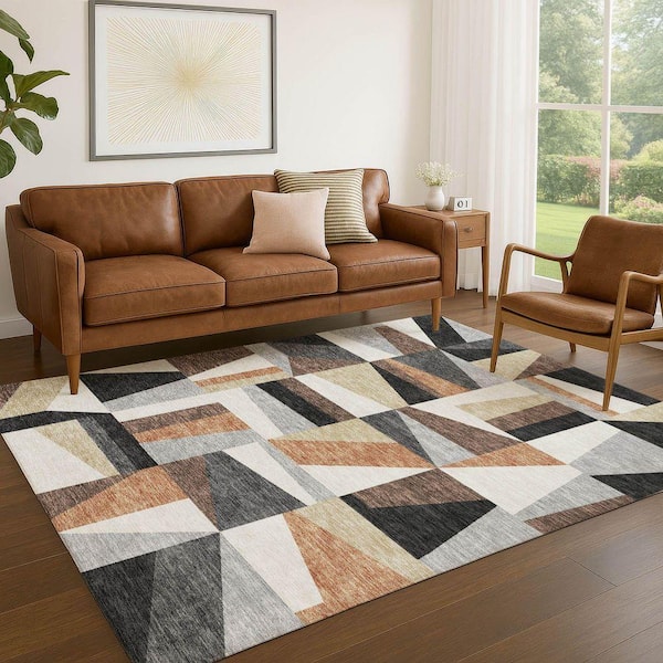 Chantille Machine Washable Indoor/Outdoor Abstract ACN2327 Gray 5 ft. x 7 ft. 6 in. Area Rug