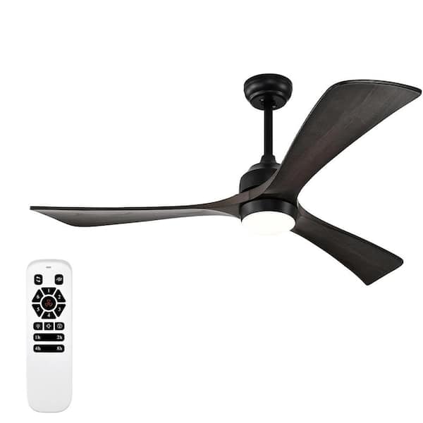 52in.Indoor Black Ceiling Fan with Lights Remote Control,Quiet DC Motor 3-Blade Ceiling Fans 6-Speed Levels