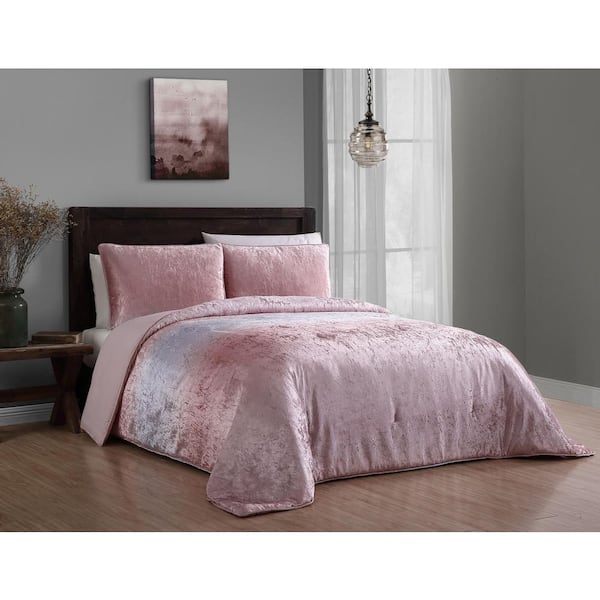Unbranded Bradshaw 3-Piece Blush Queen Comforter Set