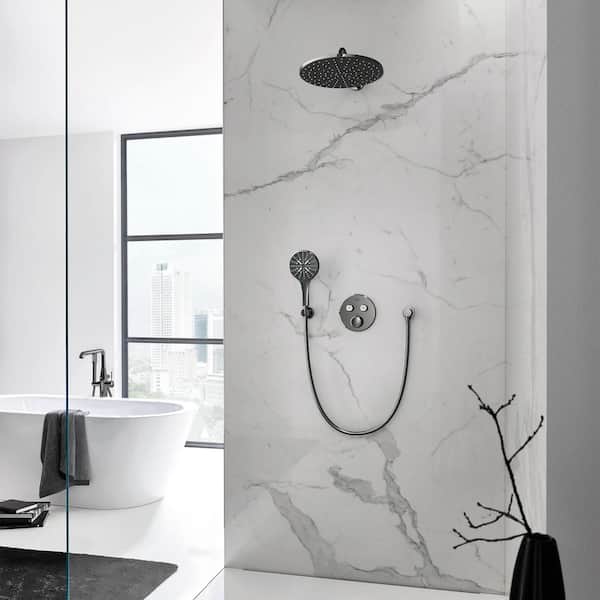 Rainshower Smartactive 3-Spray with 1.75 GPM 5 in. Wall Mount Handheld Shower Head in Hard Graphite