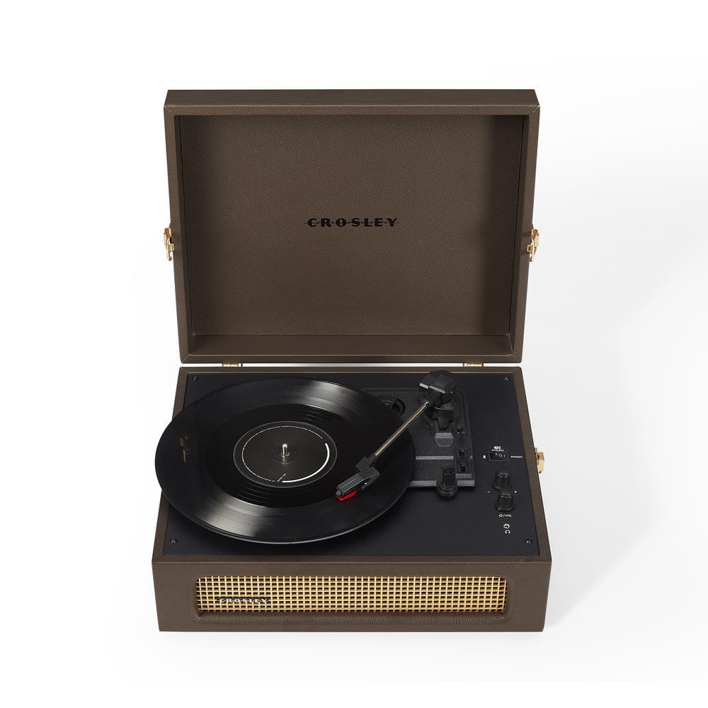 Cocoa Brown Vintage Portable Record Player with Bluetooth