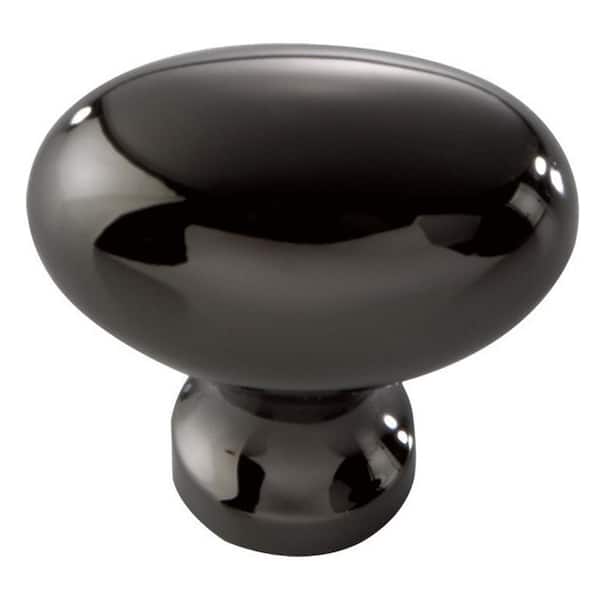 HICKORY HARDWARE Williamsburg 1-1/4 in. x 13/16 in. Black Nickel Cabinet Drawer and Door Knob