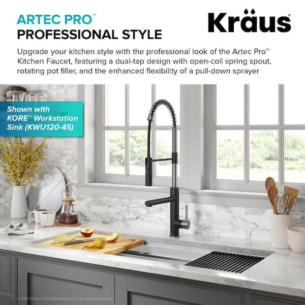 https://images.thdstatic.com/productImages/12454582-377d-50b4-ad9c-9be0ad12721d/svn/spot-free-stainless-steel-matte-black-kraus-pull-down-kitchen-faucets-kpf-1604sfsmb-a0_600.jpg