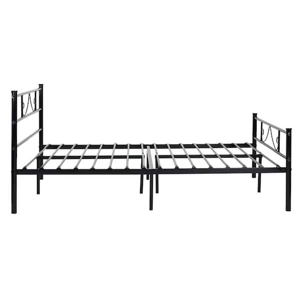 Furniturer Black Queen Platform Bed, Green Forest Queen Bed Frame Assembly Instructions