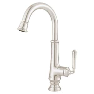 Delancey Single-Handle Bar Faucet with Pull-Down Spray in Polished Nickel