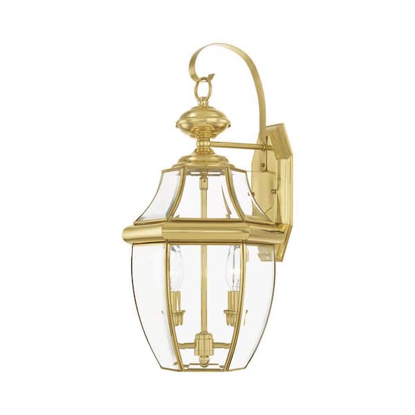 AVIANCE LIGHTING Aston 2 Light Polished Brass Outdoor Wall Sconce