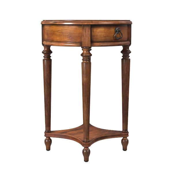Butler Specialty Company Jules 17.5 in. W Medium Brown Round Wood 1 Drawer End Table