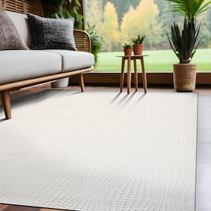 Serenity White Solid 8 ft. X 0 ft. Modern Non Skid Soft Indoor Area Rug