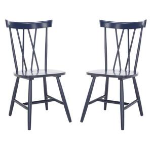 Friar Navy 17.12 in. Wood Dining Chair Set of 2