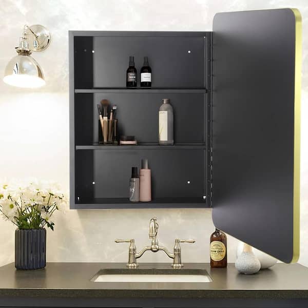 20 in. W x 28 in. H Rectangular Metal Framed Wall Mount Bathroom