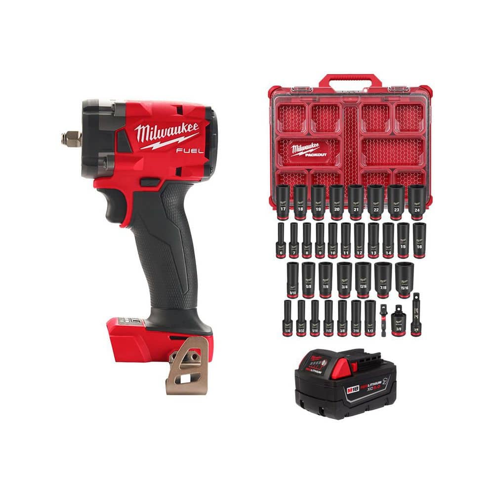 M18 FUEL GEN-3 18V 3/8 in. Impact Wrench w/5.0Ah Battery & SHOCKWAVE PACKOUT Sockets (36-Pc) price history on PriceWatchPro