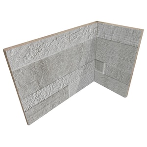 Holden White 7.87 in. x 3.93 in. x 5.90 in. Textured Porcelain Wall Inside Corner Piece (0.48 Sq. Ft. / Each)