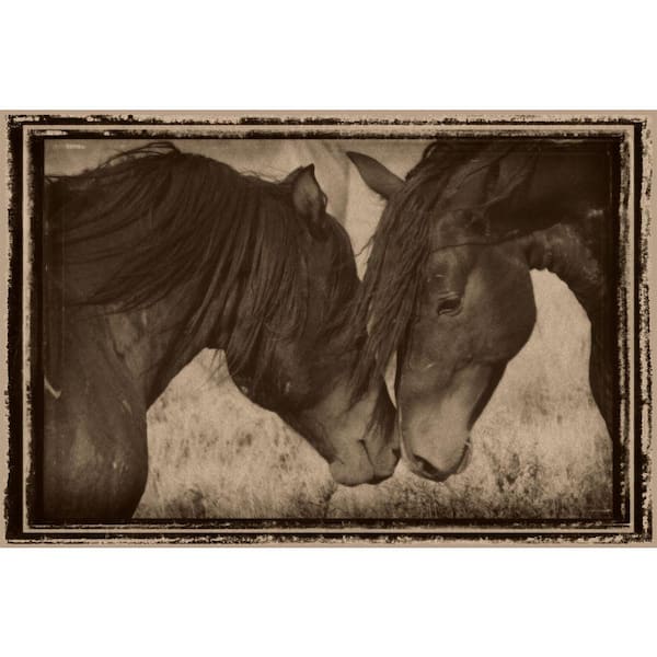 Horses Nuzzling by Grotto Studios 1 Piece Unframed Graphic Print Abstract Poster Art Print 24 in. x 36 in.