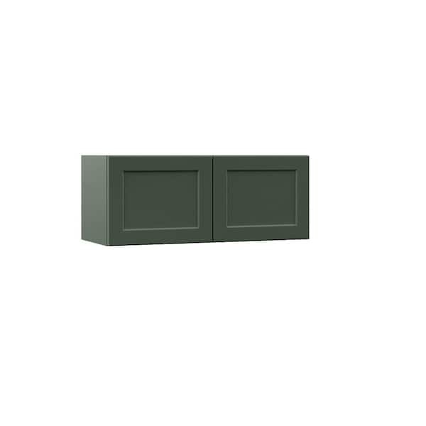 Designer Series Melvern 30 in. W x 12 in. D x 12 in. H Assembled Shaker Wall Bridge Kitchen Cabinet in Forest