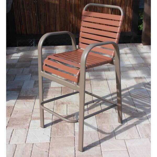 Marco Island Brownstone Commercial Grade Aluminum Bar Height Patio Dining Chair With Saddle Vinyl Straps 3270 S S The Home Depot Marco Island Brownstone Commercial Grade Aluminum Bar Height Patio Dining Chair With Saddle Vinyl Straps 3270 S S The Home Depot