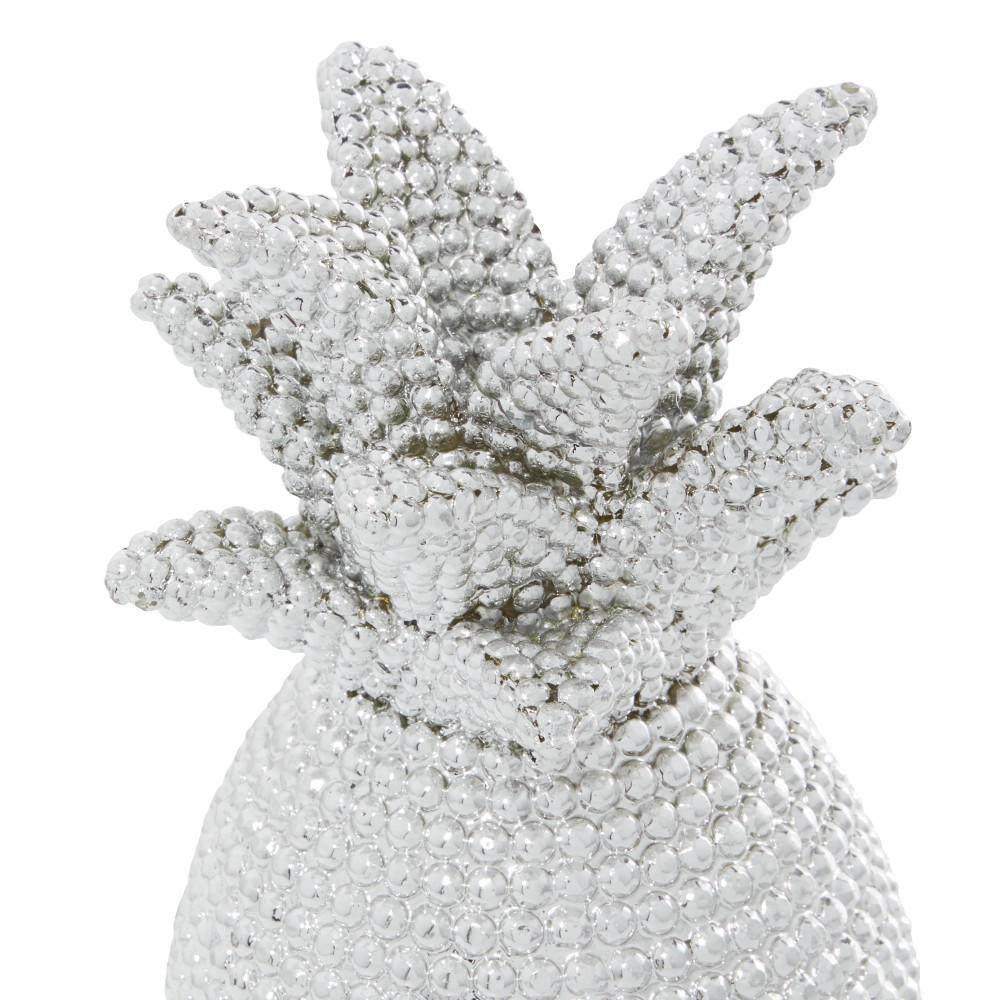 Silver Pineapple Elegance Polystone Sculpture 16"x11"
