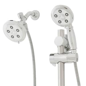3-spray 4 in. High PressureDual Shower Head and Handheld Shower Head in Polished Chrome