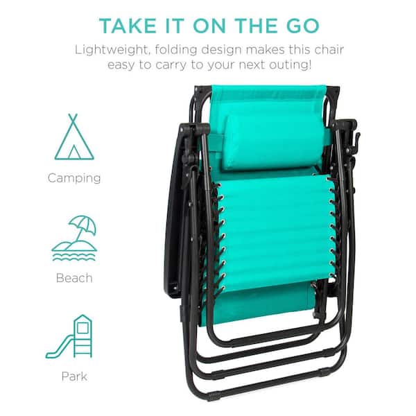 Best Choice Products Zero Gravity Folding Reclining Mint Fabric